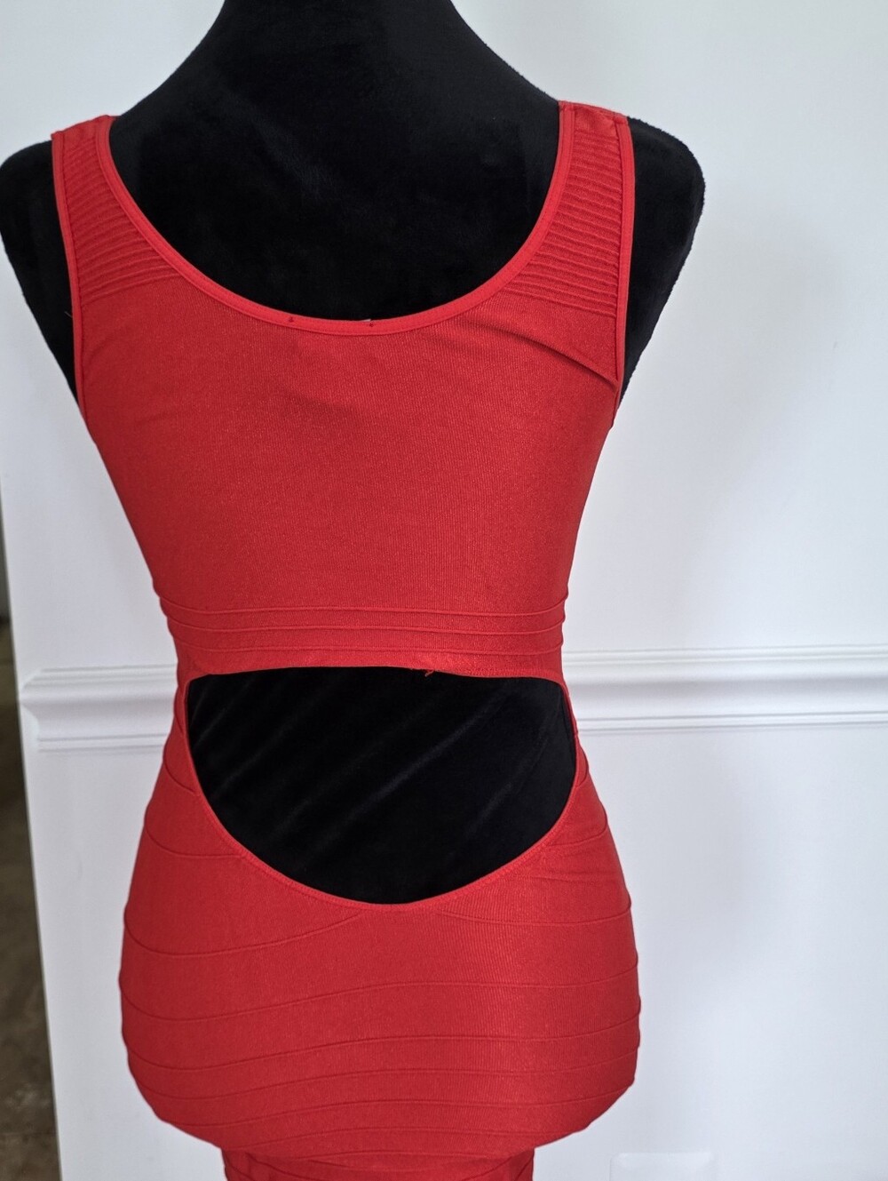 bebe Red Bandage Bodycon Dress - Women's S - Picture 3 of 6